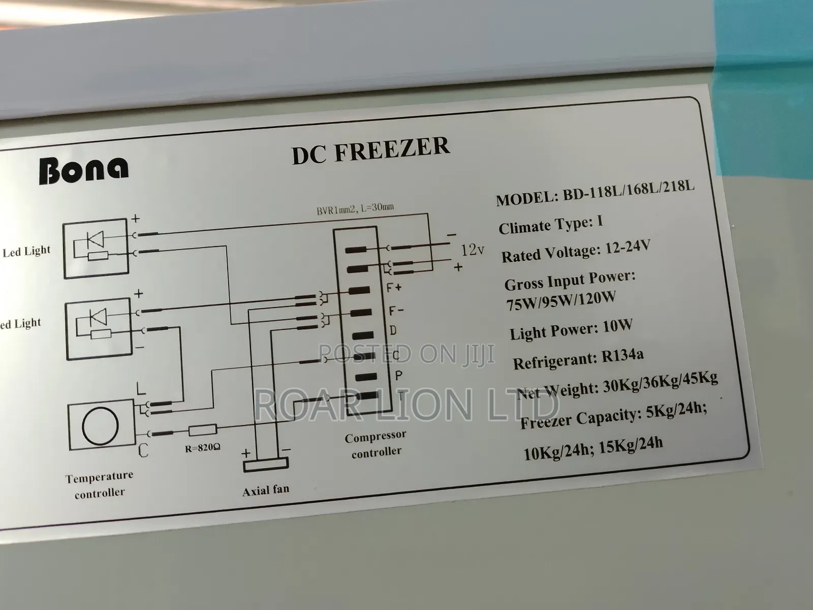 168l Bona Solar Freezer