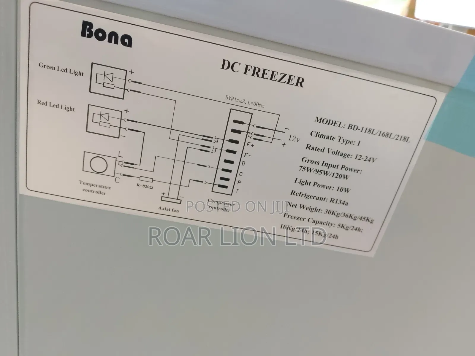 168l Bona Solar Freezer