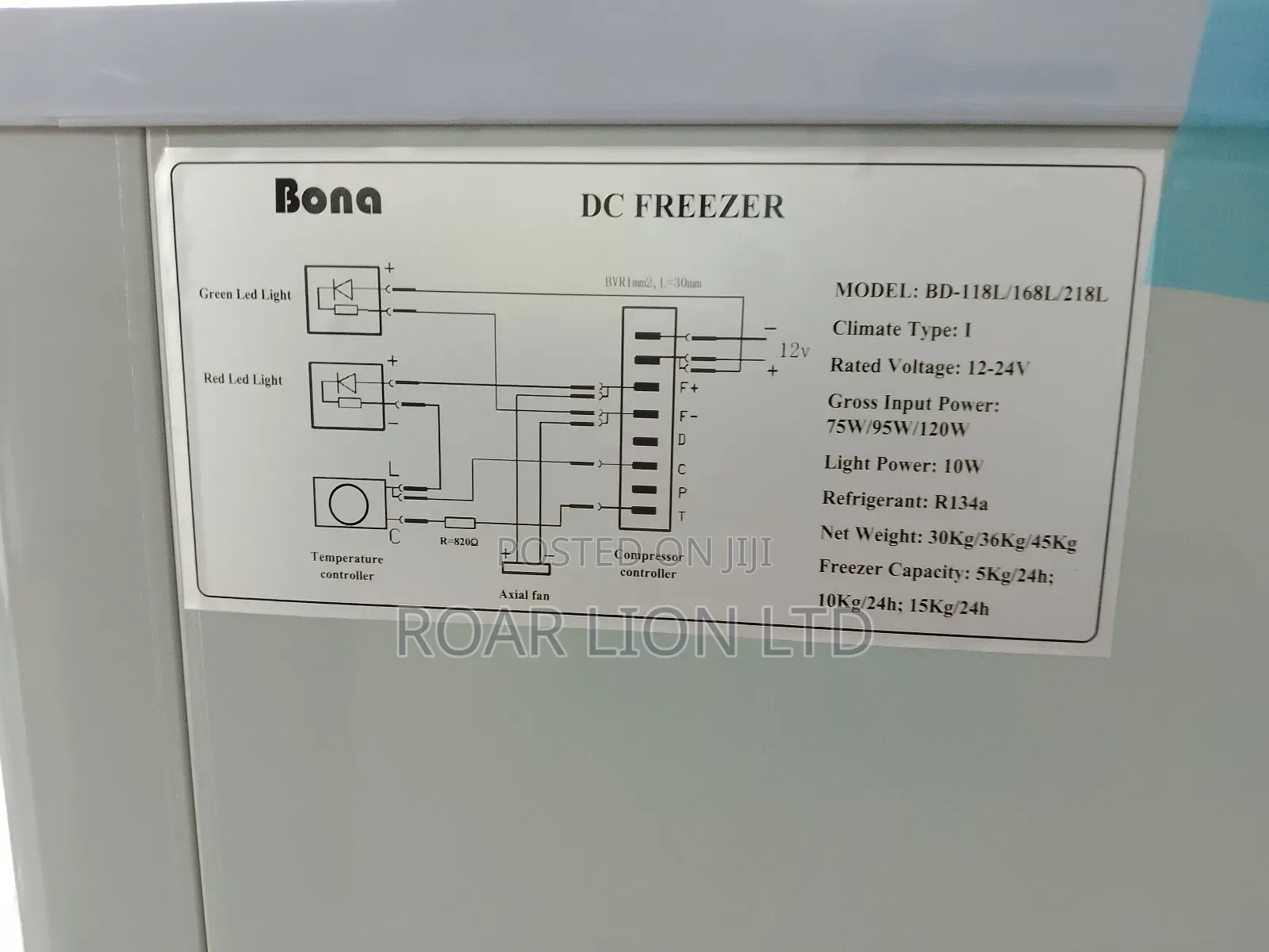 168l Bona Solar Freezer