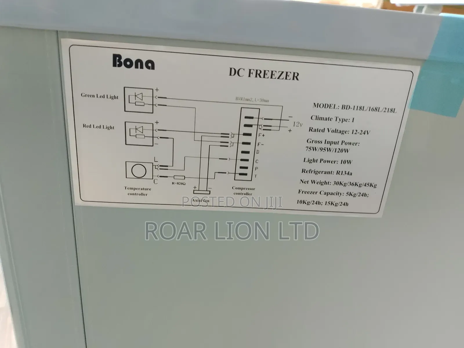 168l Bona Solar Freezer