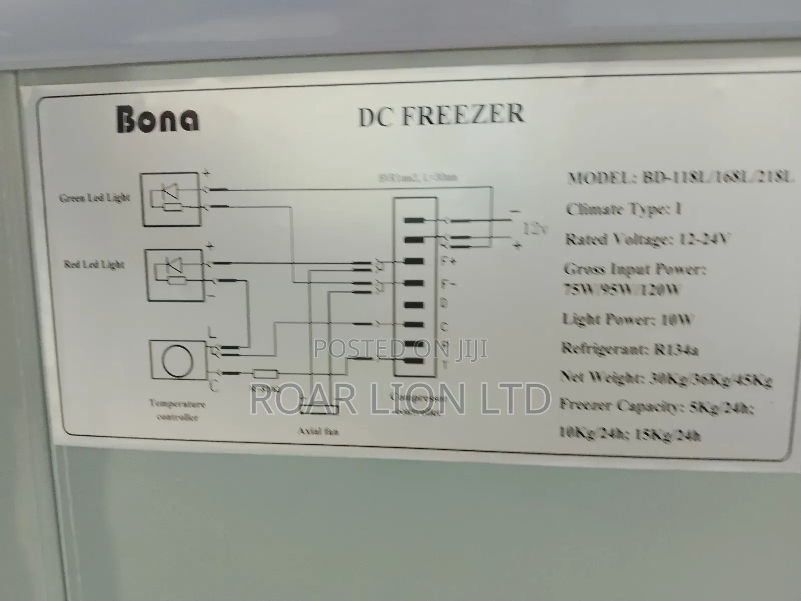 168l Bona Solar Freezer