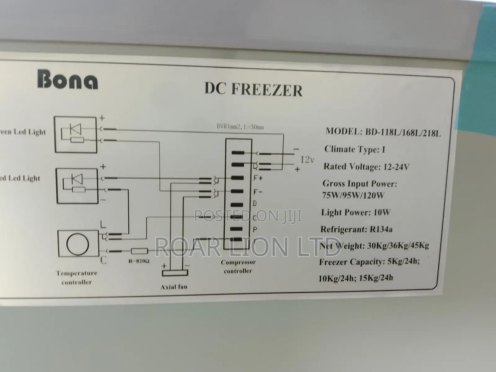 168l Bona Solar Freezer