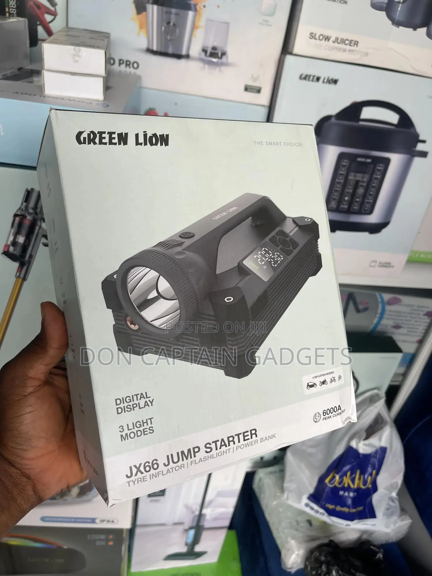Green Lion Car Jump Starter Tire Air Pump / 6000a / 24000mah