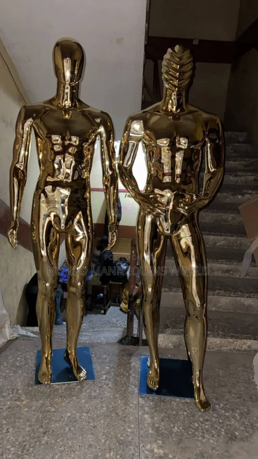 Brand New Male Gold Chrome Mannequin For Display