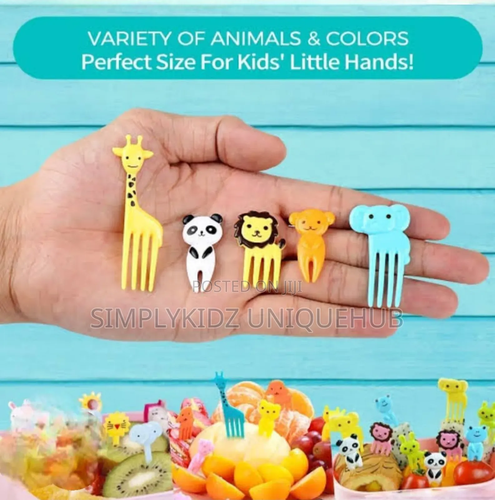 10pcs Cute Cartoon Animal Fruit Fork