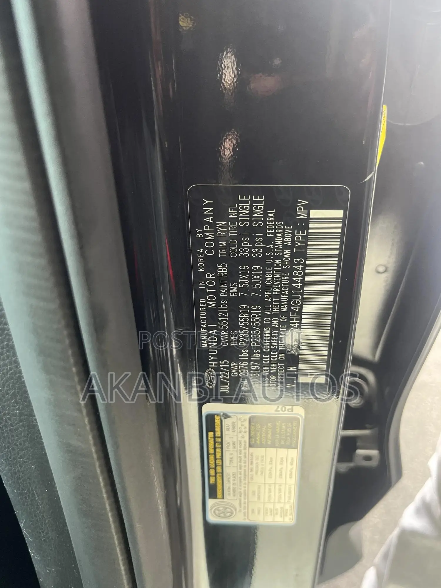 Hyundai Santa Fe Limited AWD 2016 Black