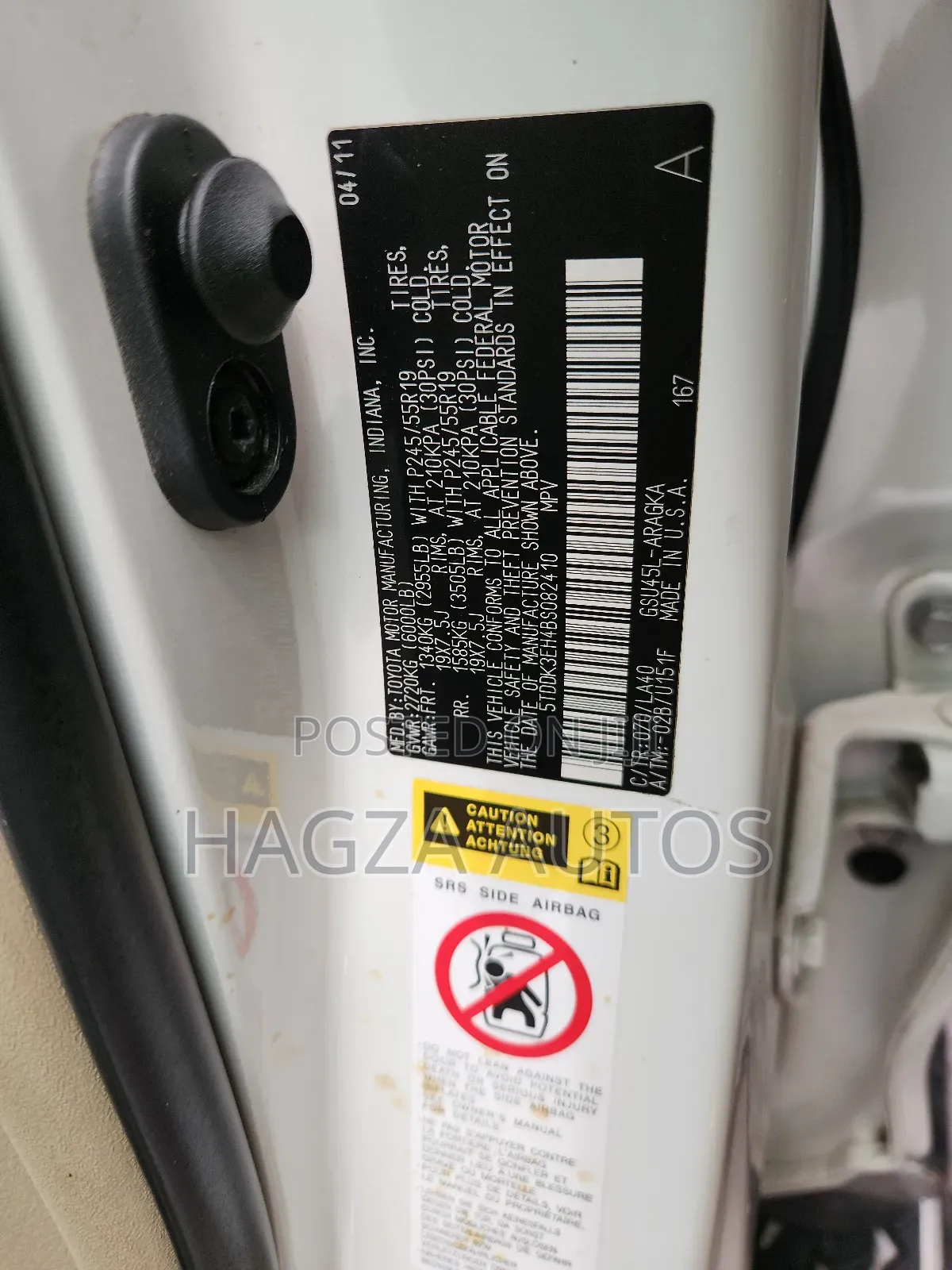 Toyota Highlander Limited 2011 White