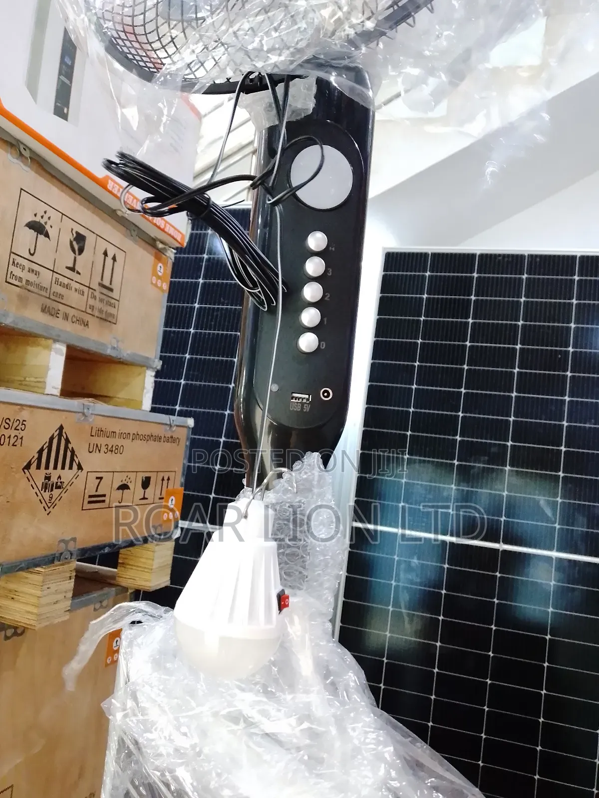 16inch Solar Rechargeable Fan With Panel