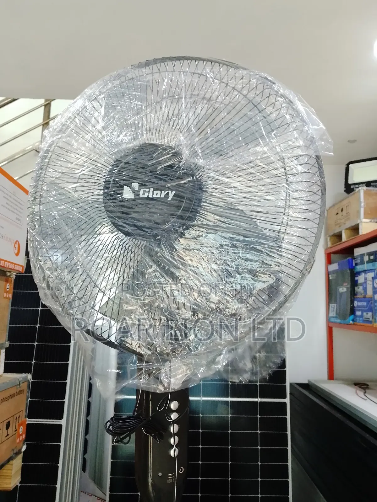 16inch Solar Rechargeable Fan With Panel