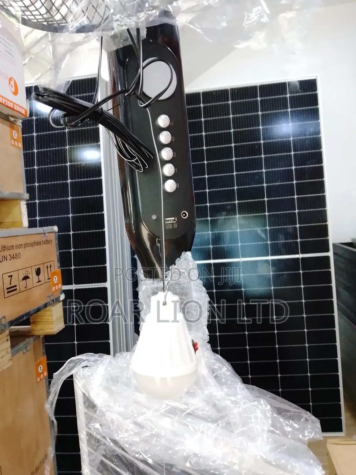 16inch Solar Rechargeable Fan With Panel