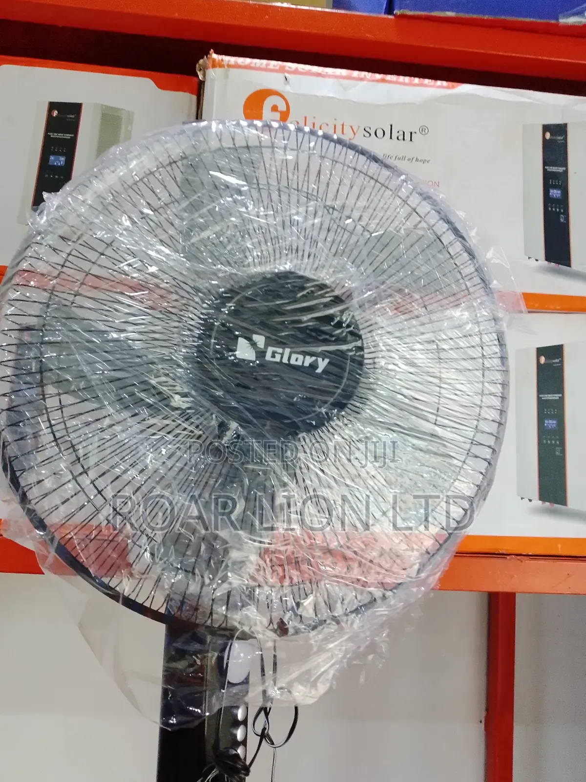16inch Solar Rechargeable Fan With Panel