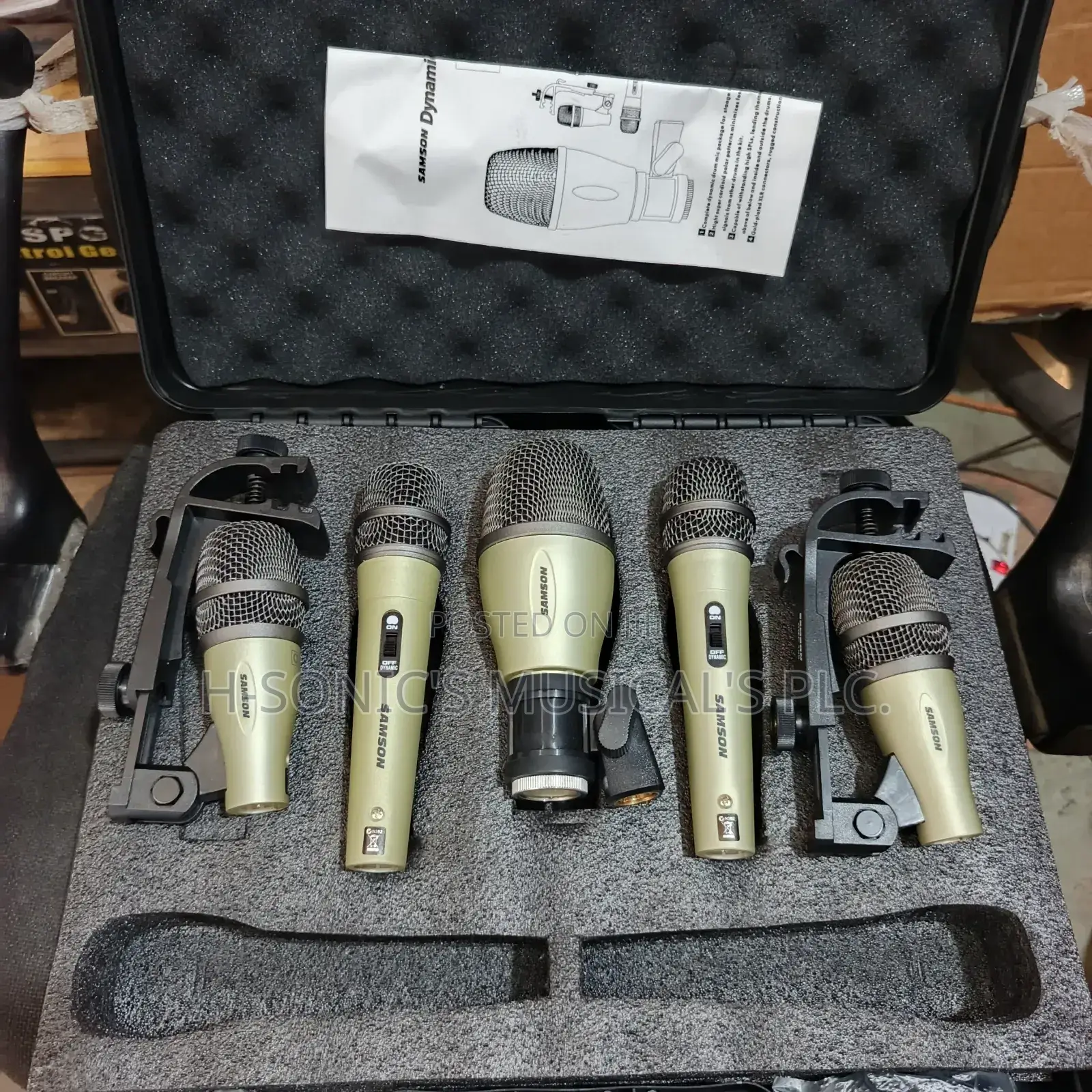 Quality Samson 5-Set Dynamic Drum Microphone