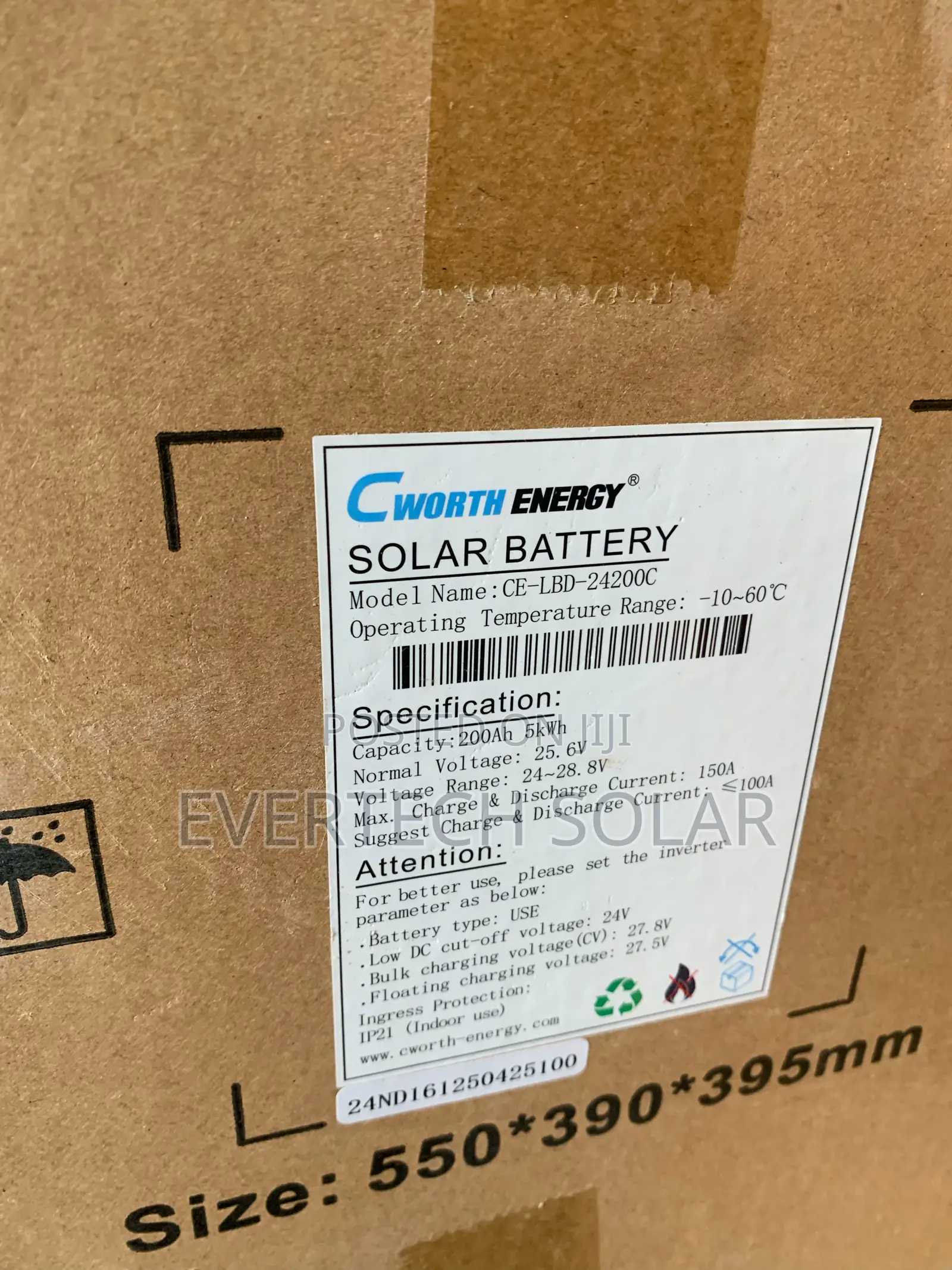 5kwhs 24v Cworth Lithium Ion Battery
