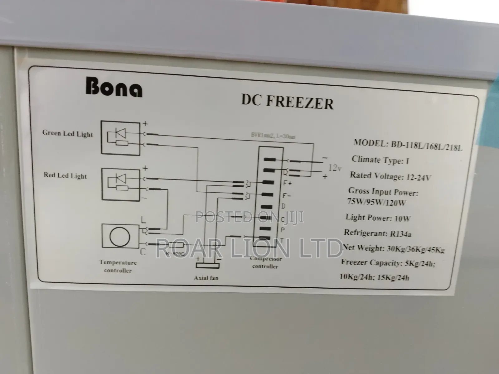 168l Bona Solar Freezer