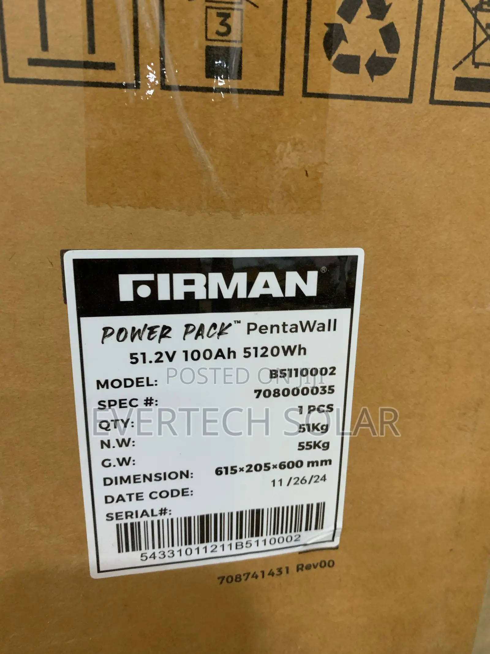 5kwhs Firman Lithium Ion Battery Backup System