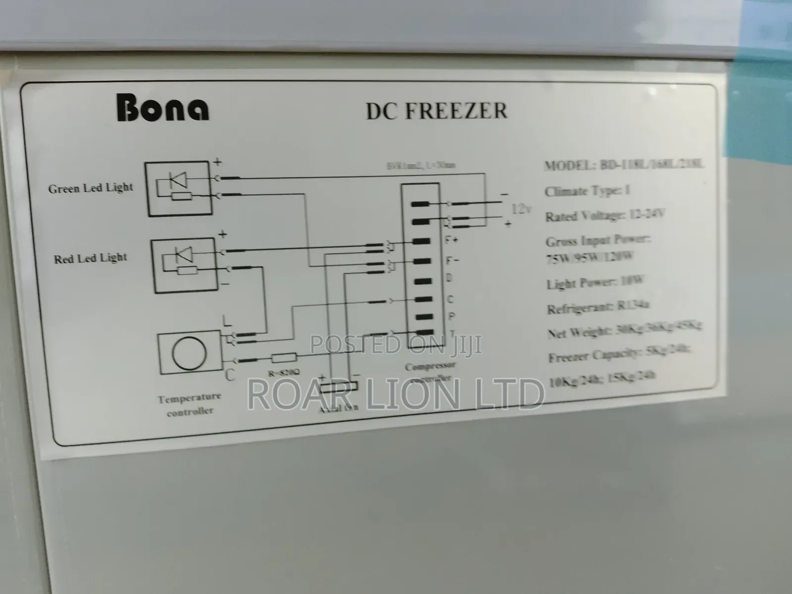 168l Bona Solar Freezer
