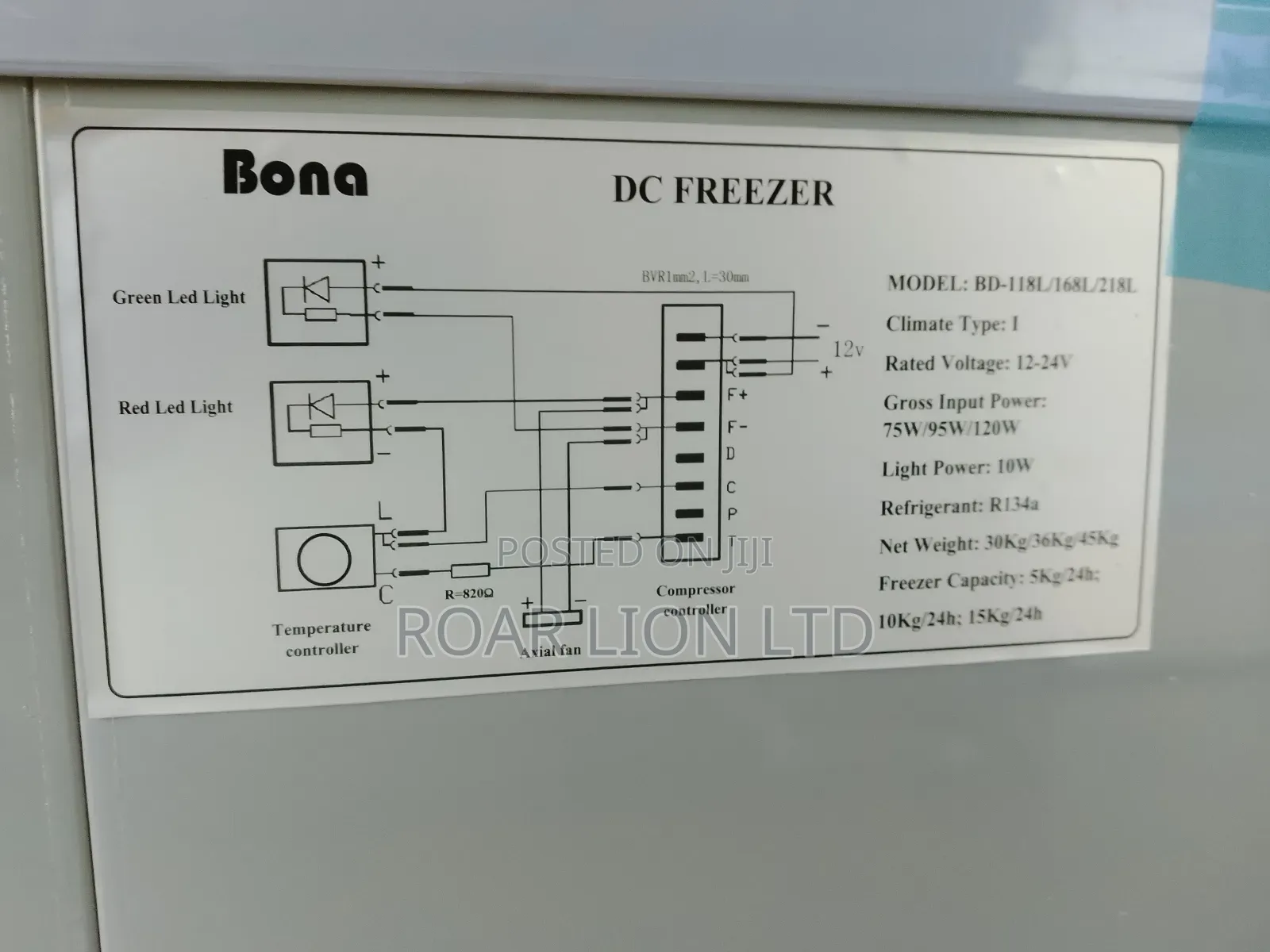 168l Bona Solar Freezer