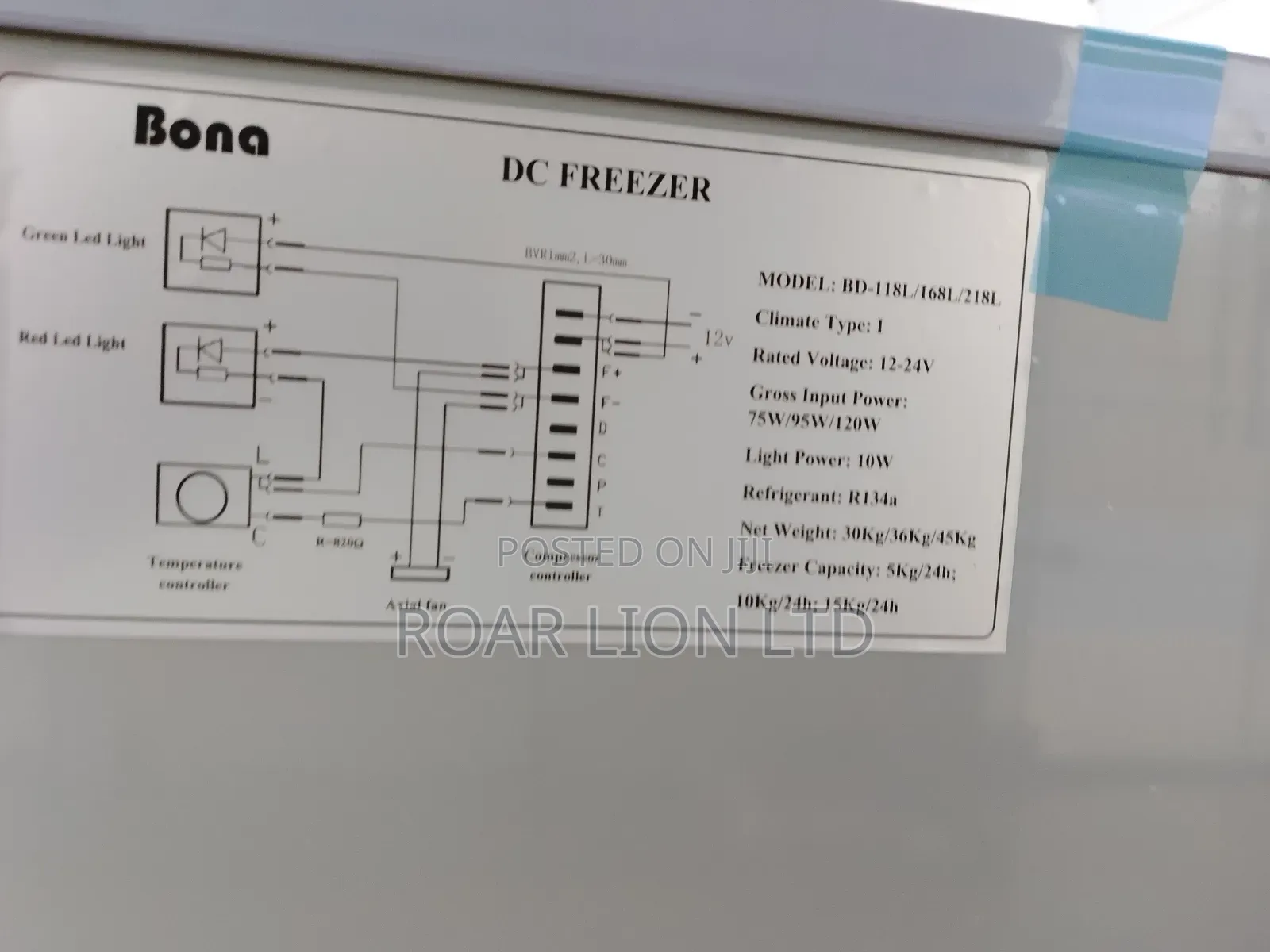 168l Bona Solar Freezer