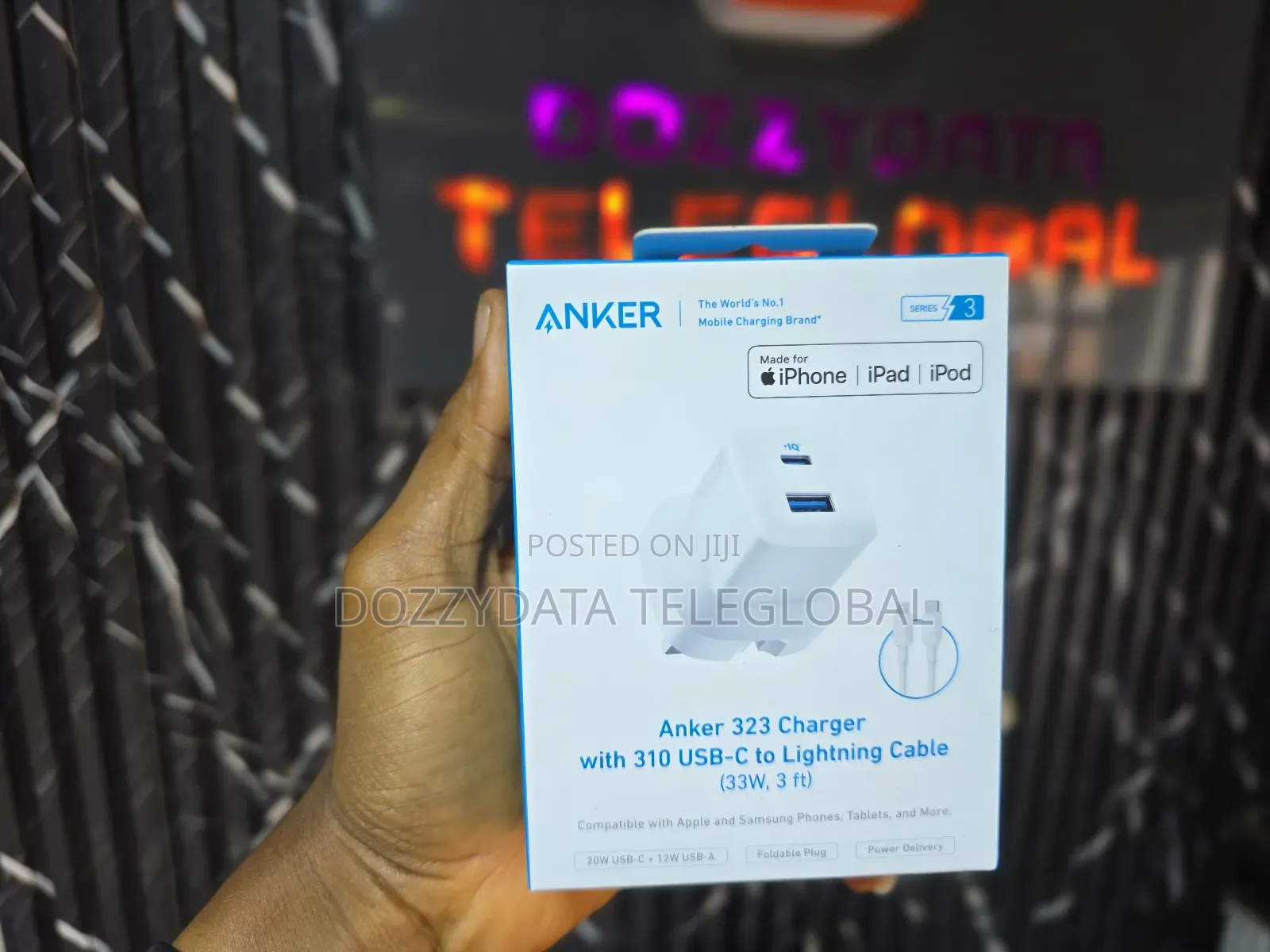 Anker 323 Charger With a 310 Usb-C to Lightning Cable