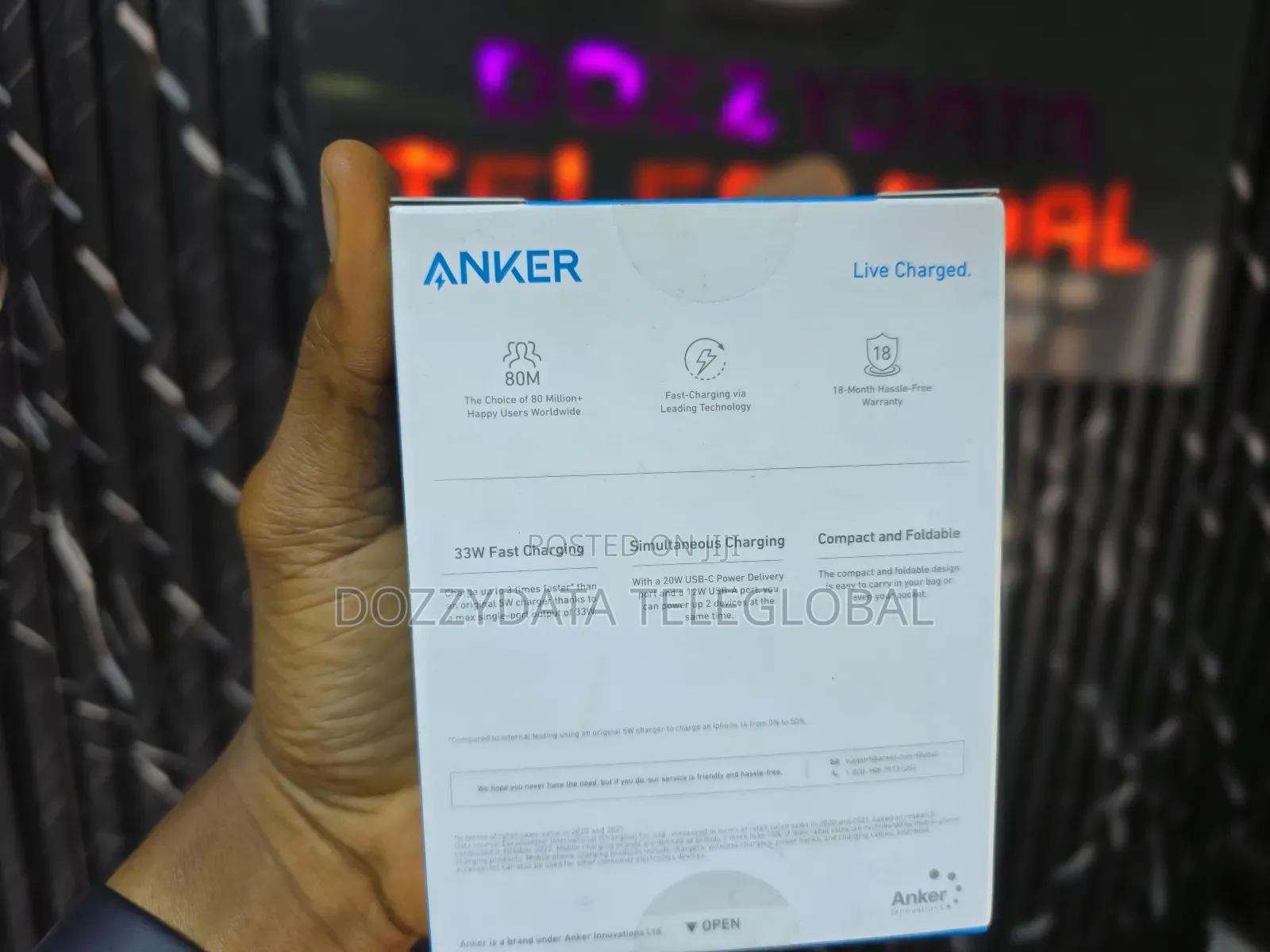 Anker 323 Charger With a 310 Usb-C to Lightning Cable