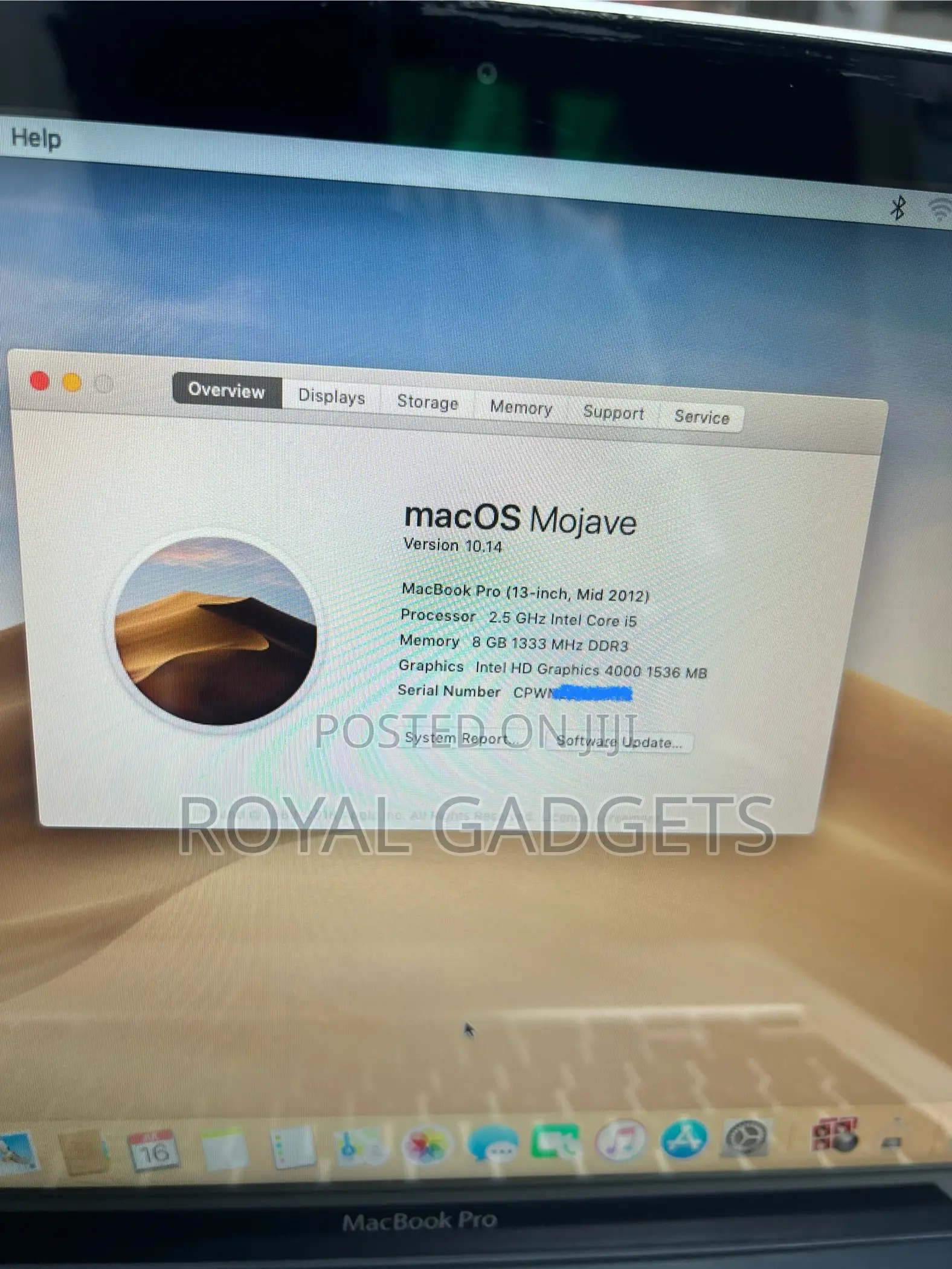 Laptop Apple MacBook Pro 2012 8GB Intel Core I5 HDD 500GB