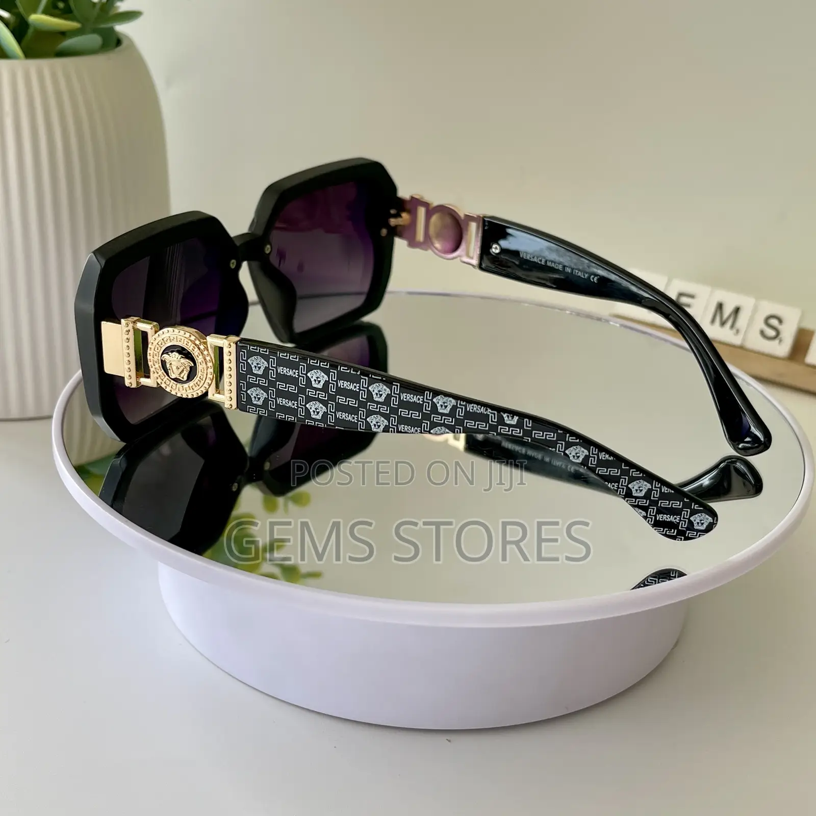 Luxury Versace-Inspired Designer Sunglasses –Geometric Frame