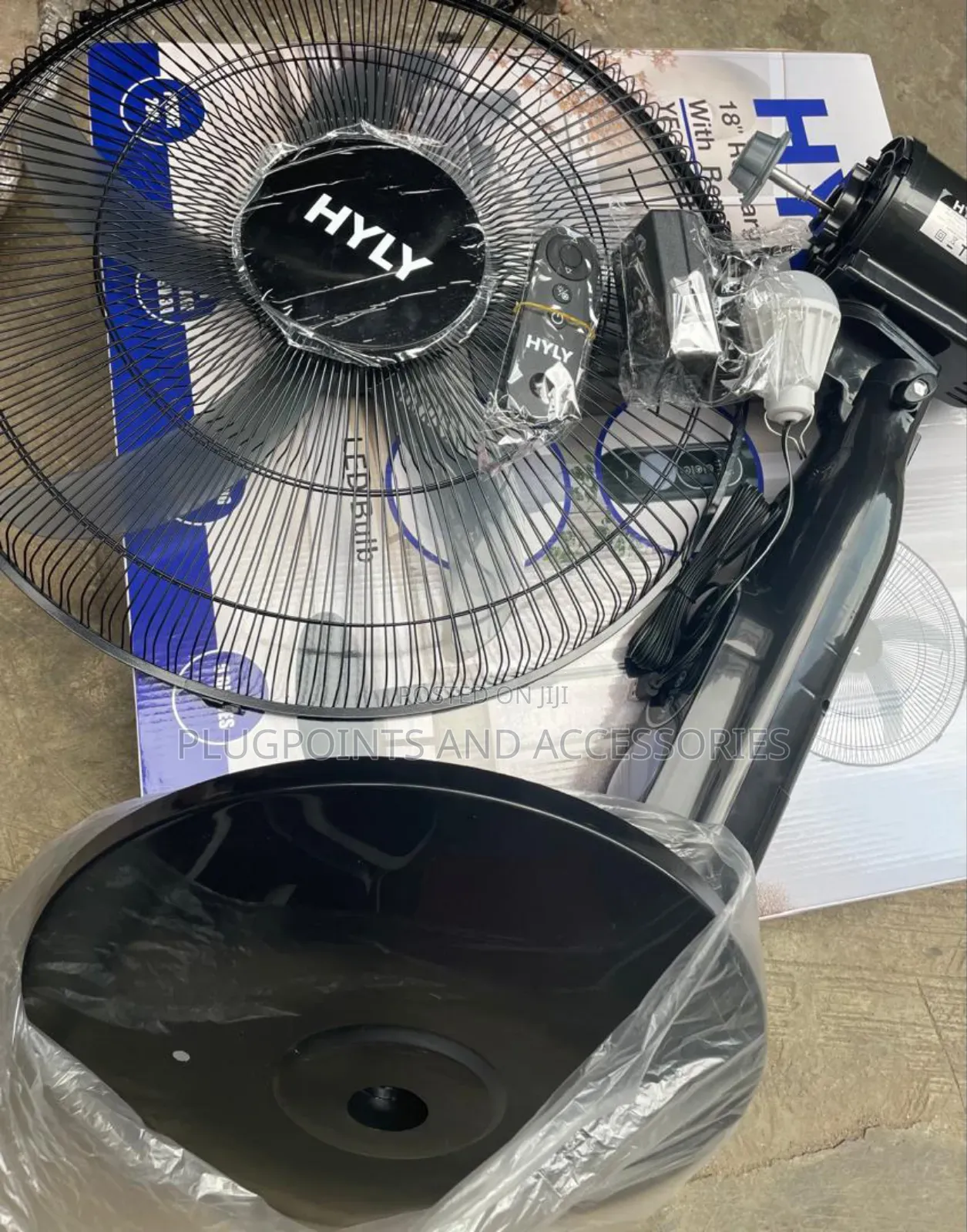 18" Hyly Rechargeable Fan With Led Lamp and Remote