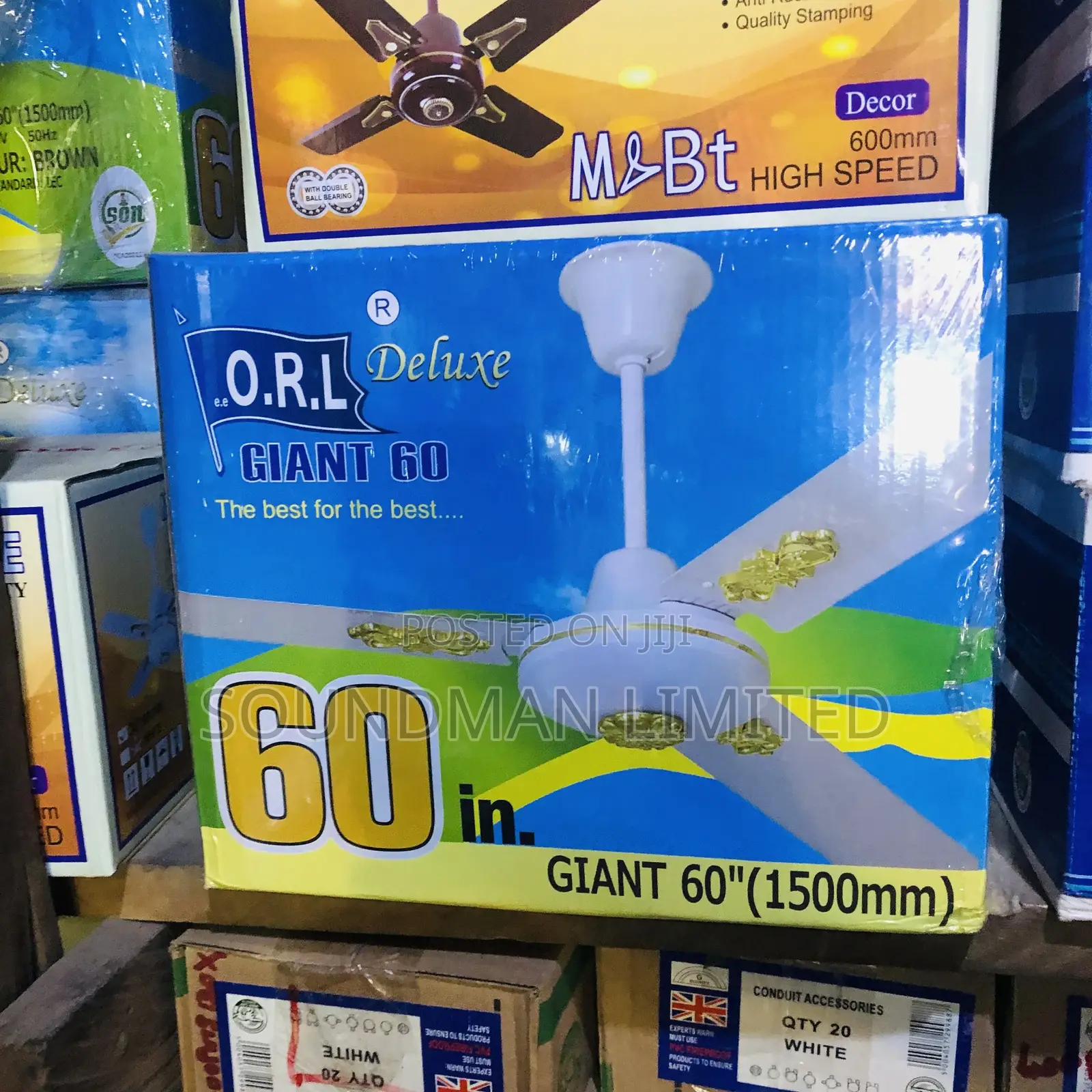 Orl Giant 60"Inches Ceiling Fan With Large Blades (High Speed)