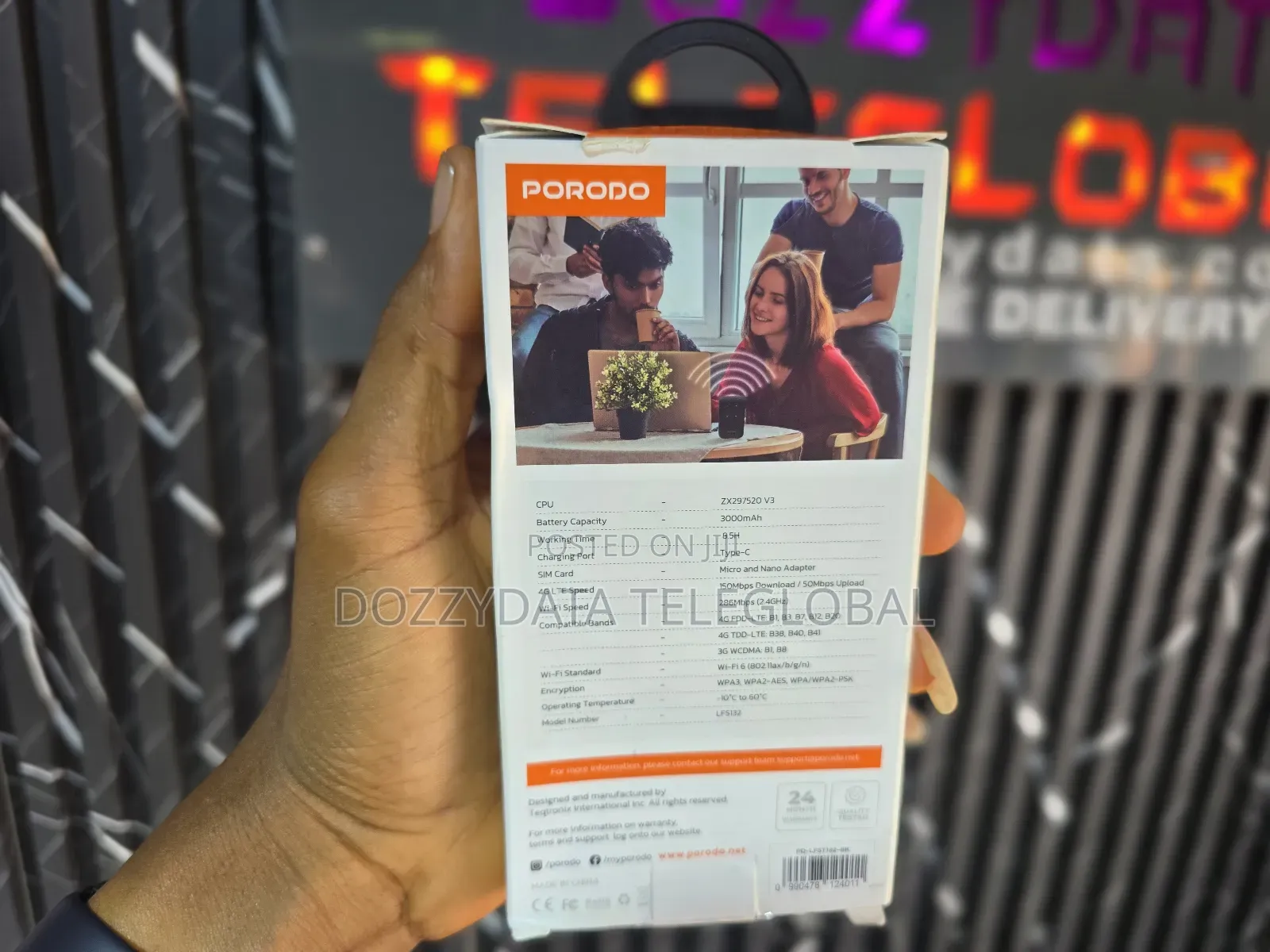 Porodo Lfs132 4g Lte Wifi 6 Pocket Router