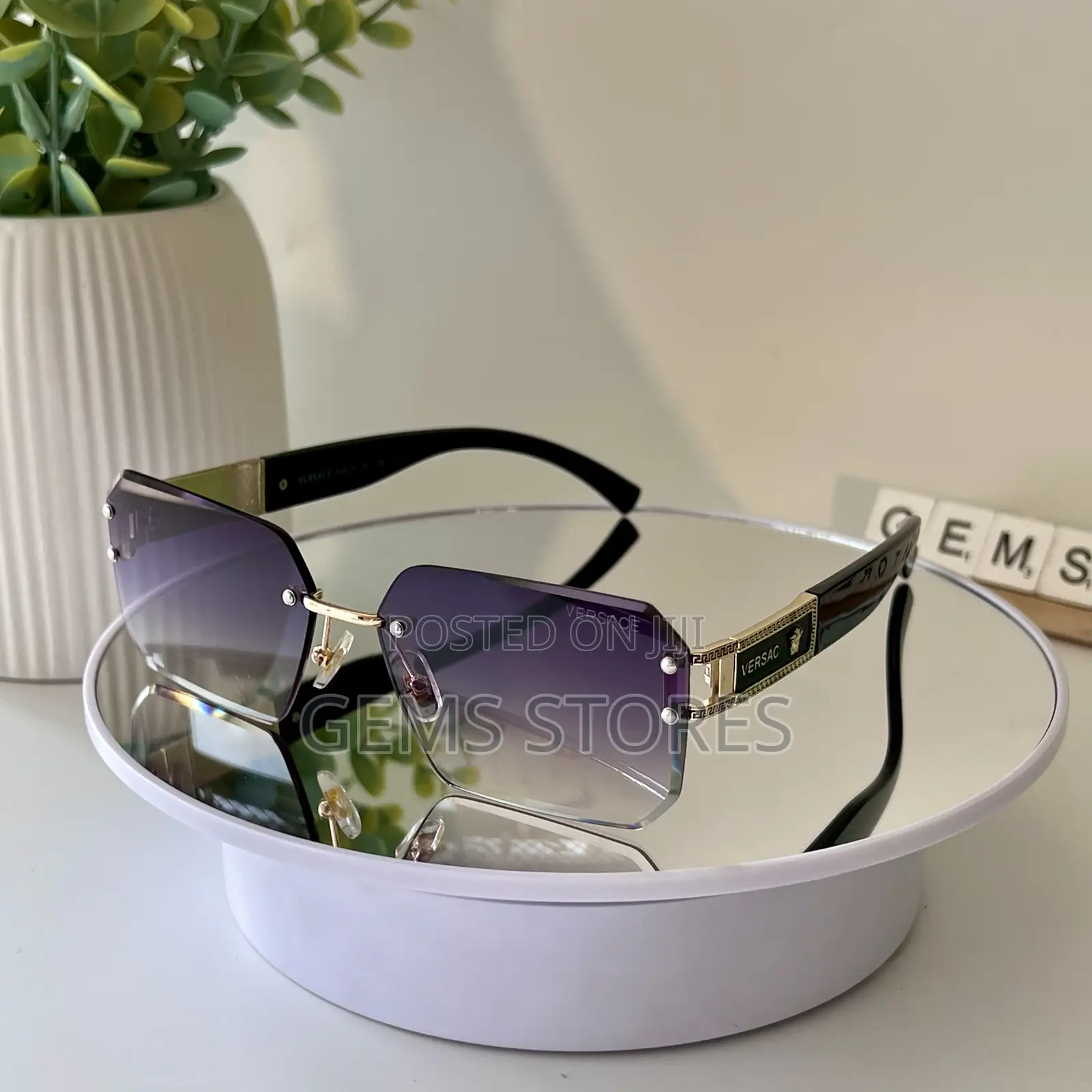 Versace-Inspired Rimless Gradient Sunglass – Luxury Unisex