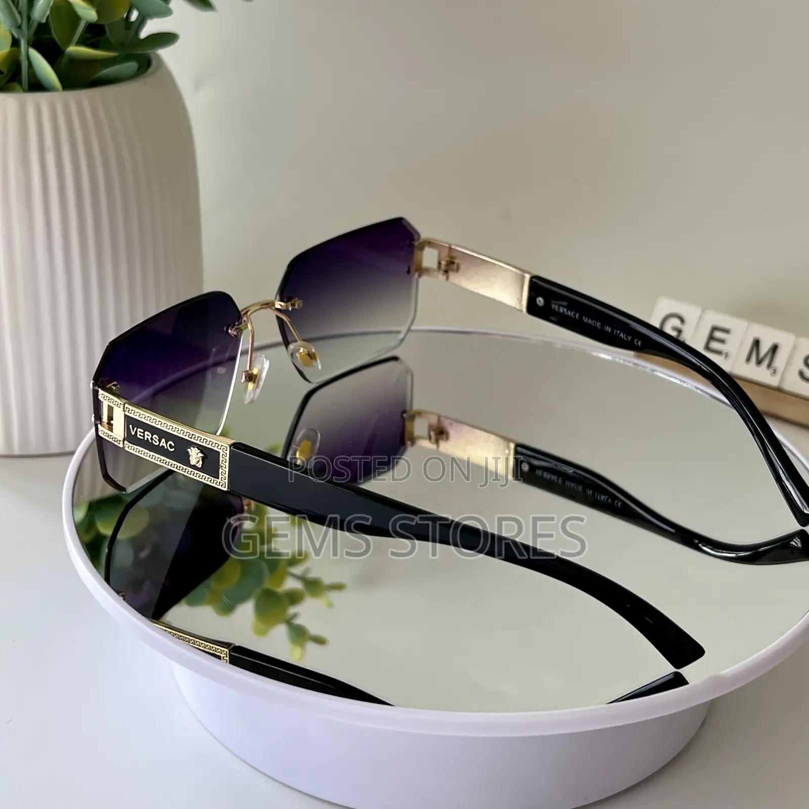 Versace-Inspired Rimless Gradient Sunglass – Luxury Unisex