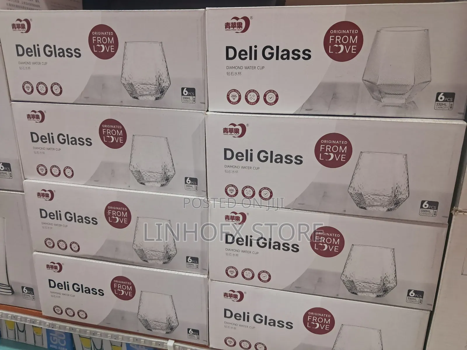 Deli Glass Diamond Water Cup