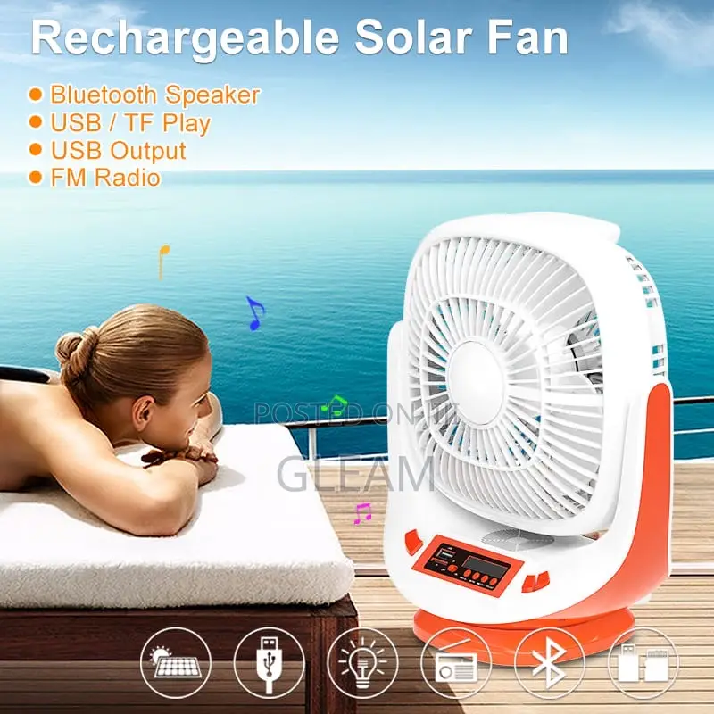 Easy Power Solar Fan (8 Inches) With Speaker
