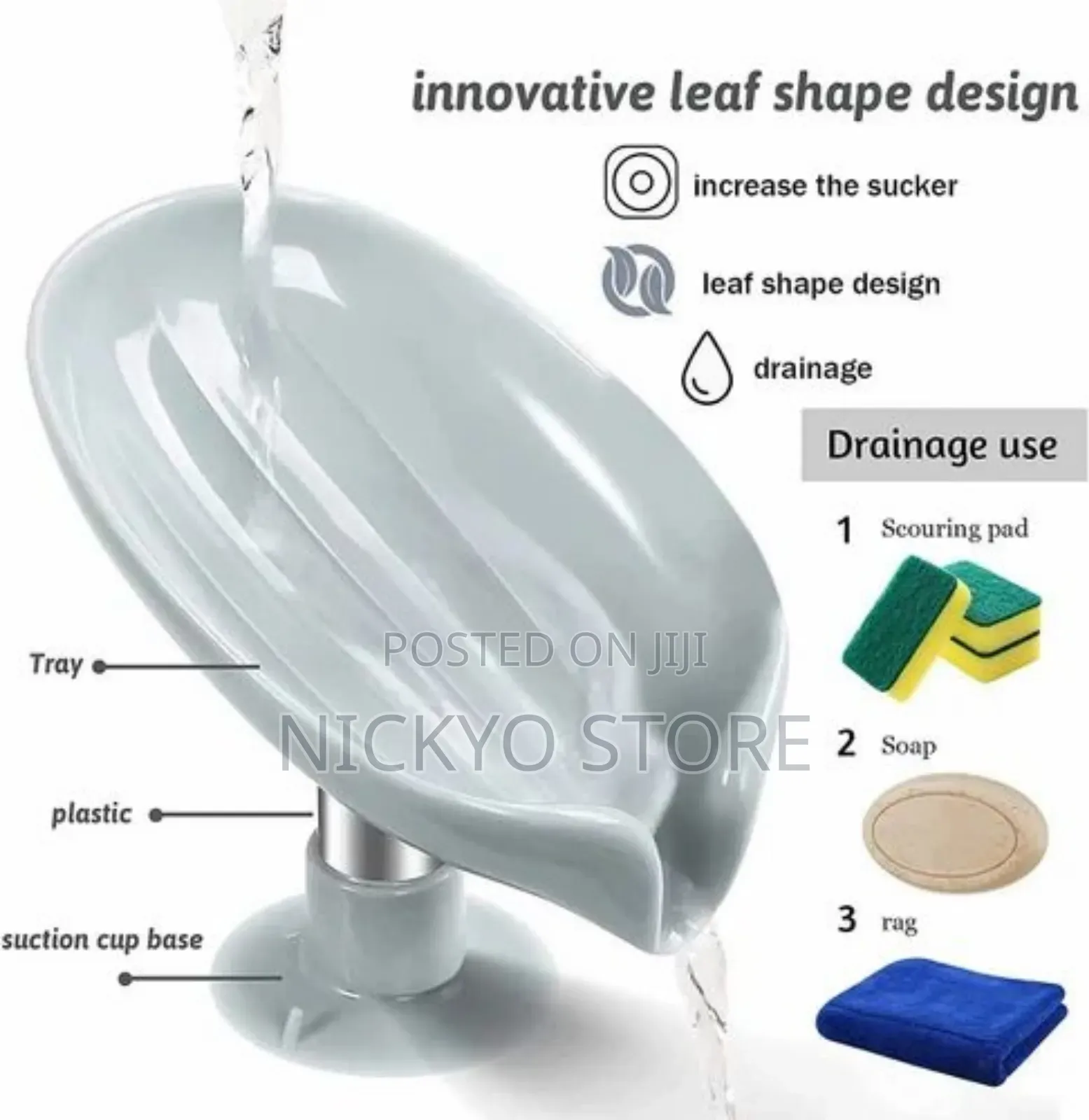 Leaf-shaped Drainable Soap Holder With Suction Base