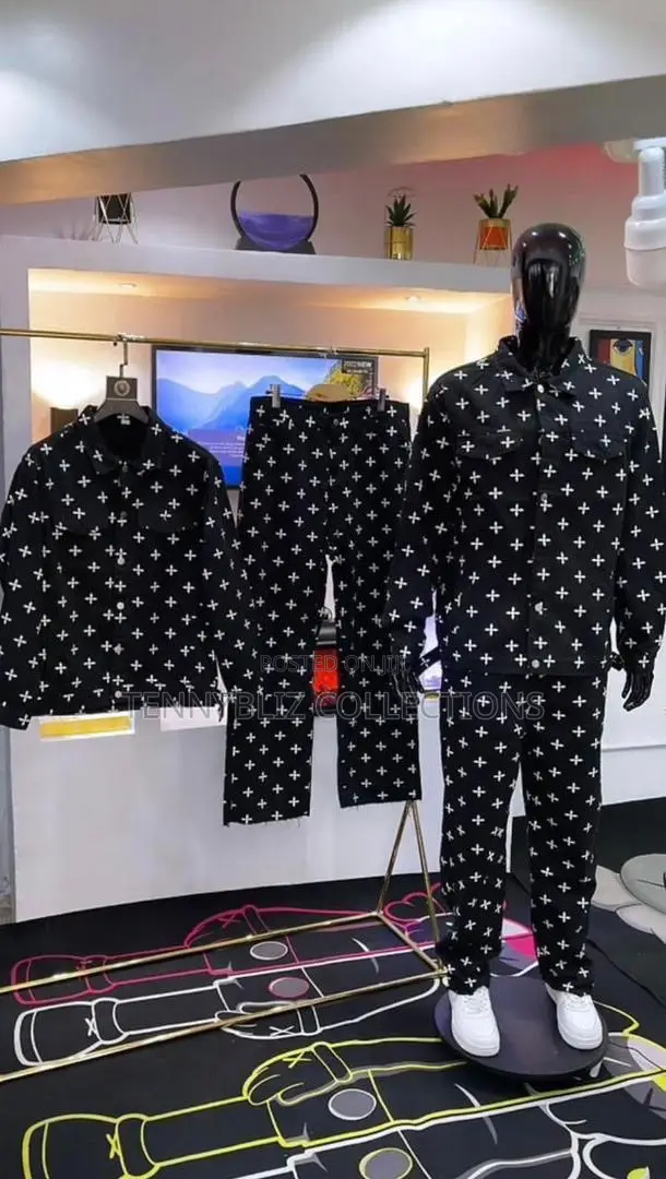 Davido-Inspired Latest Luxury Black Denim Combo