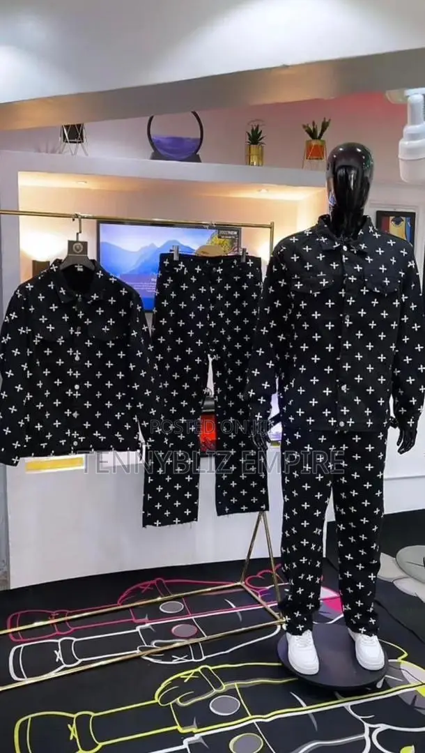 Davido-Inspired Latest Luxury Black Denim Combo