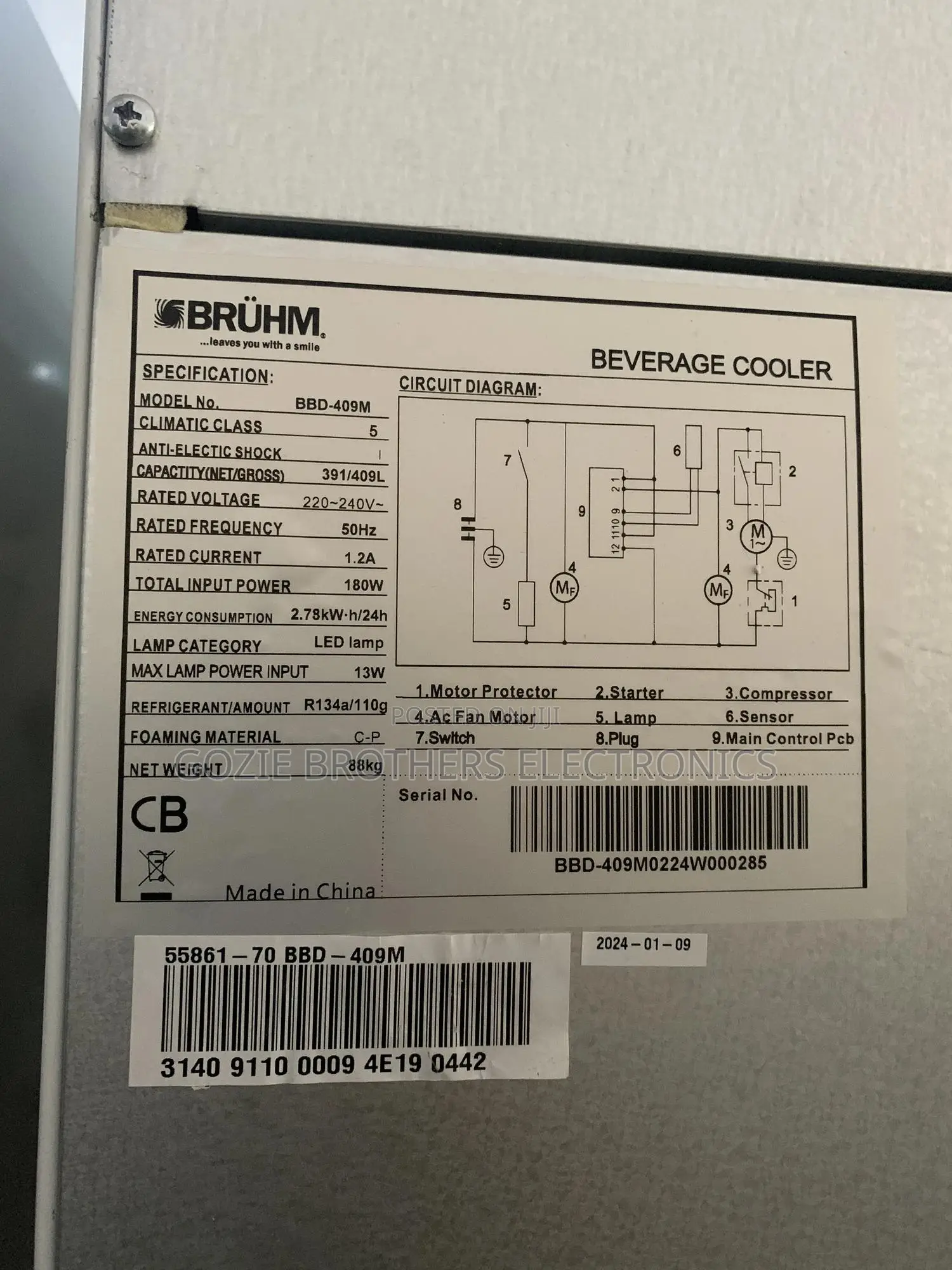 Bruhm Beverage Cooler And Chiller 391liters (Bbd-409m)