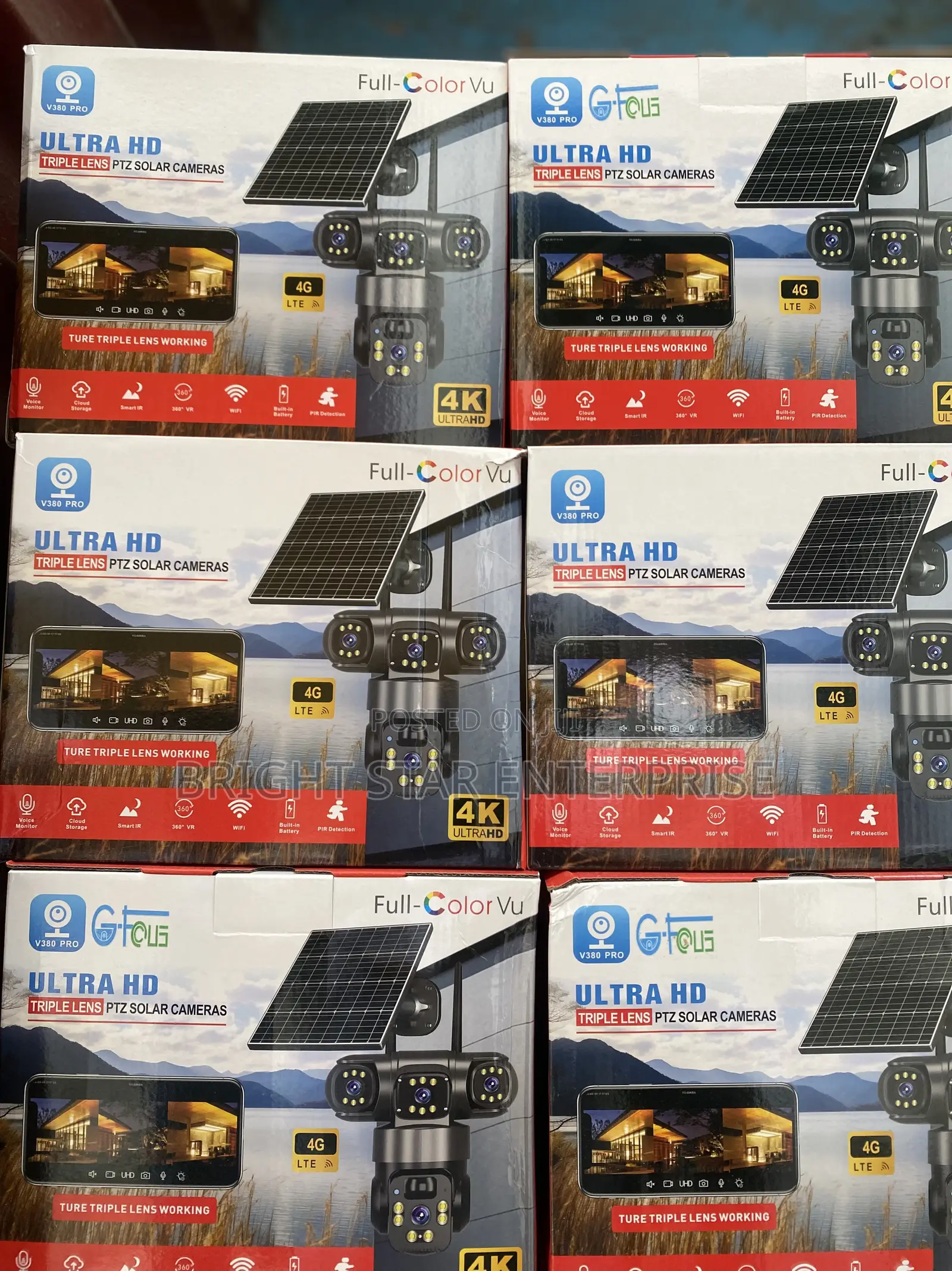 CCTV Solar Camera Three Lens With Sound Record