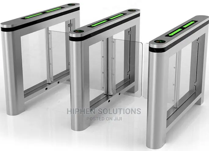 304 Stainless Steel Automatic Turnstiles Glass Wing Swing Gates
