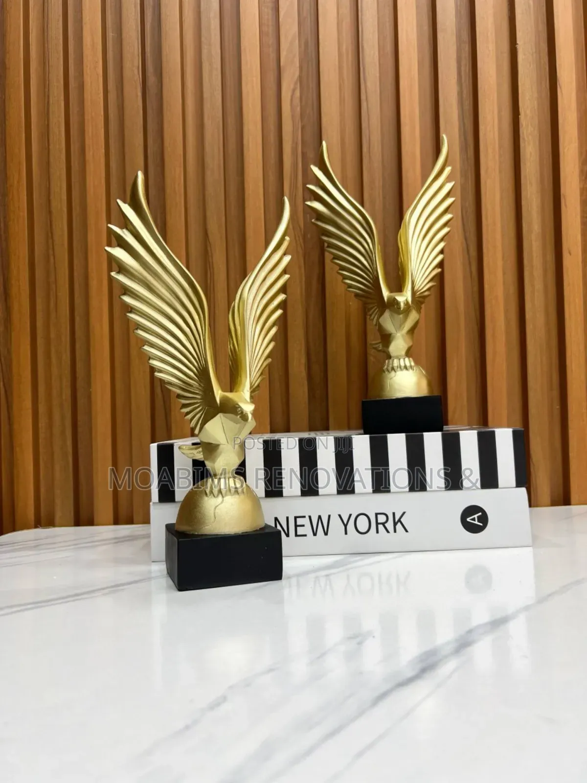 Figurine Ornament Eagle Gold Decor