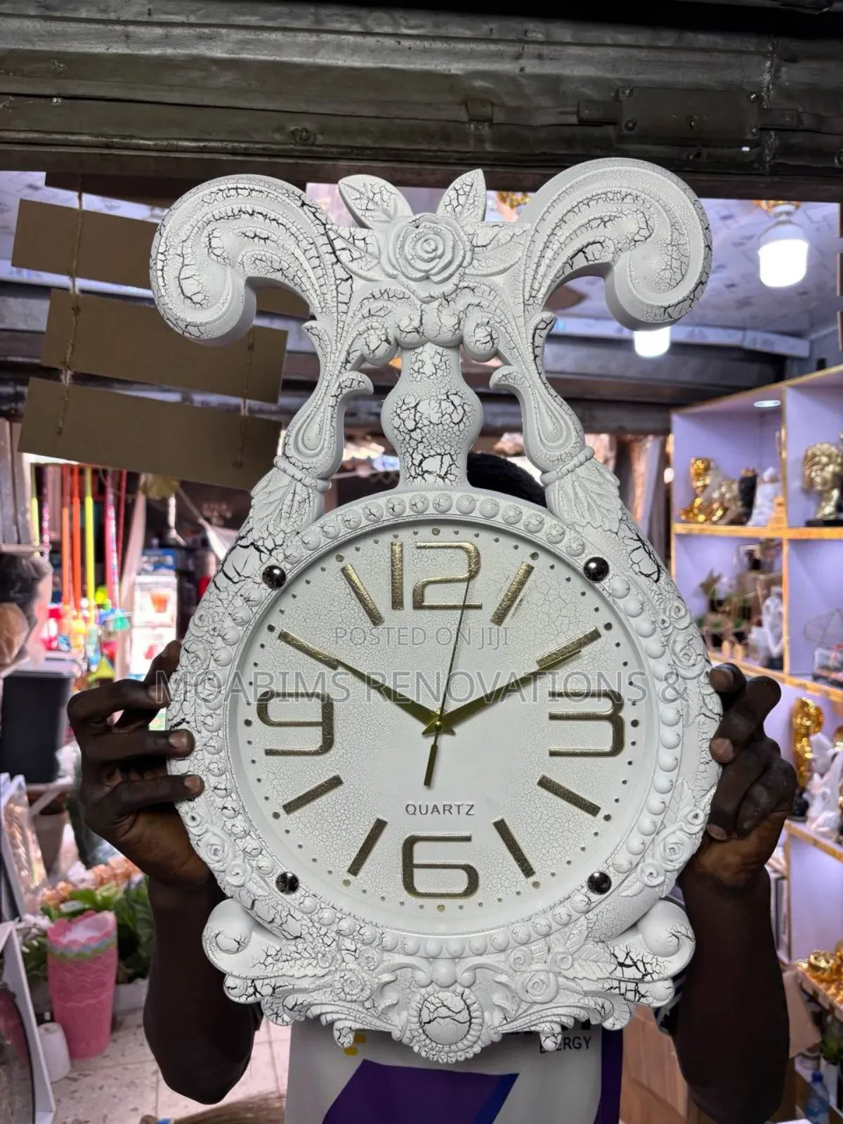 Tusk Wall Clock - Gold / White