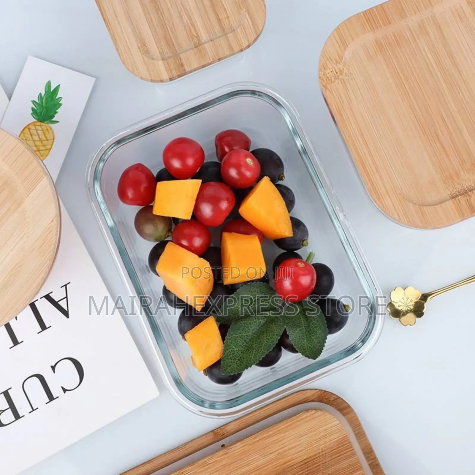 4in1 Lock Fresh Glass Bowl Set With Bamboo Lid