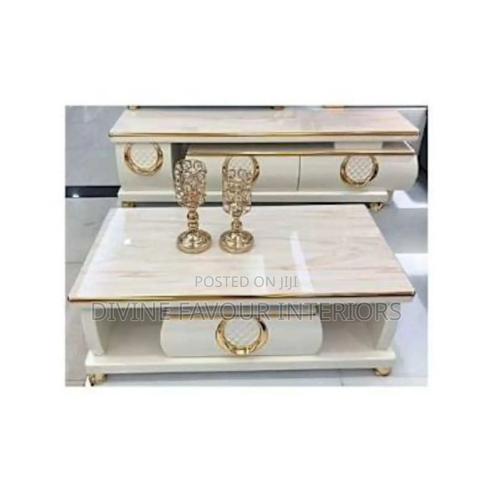 Royal Design Center Table and Television Shelve With Drawers