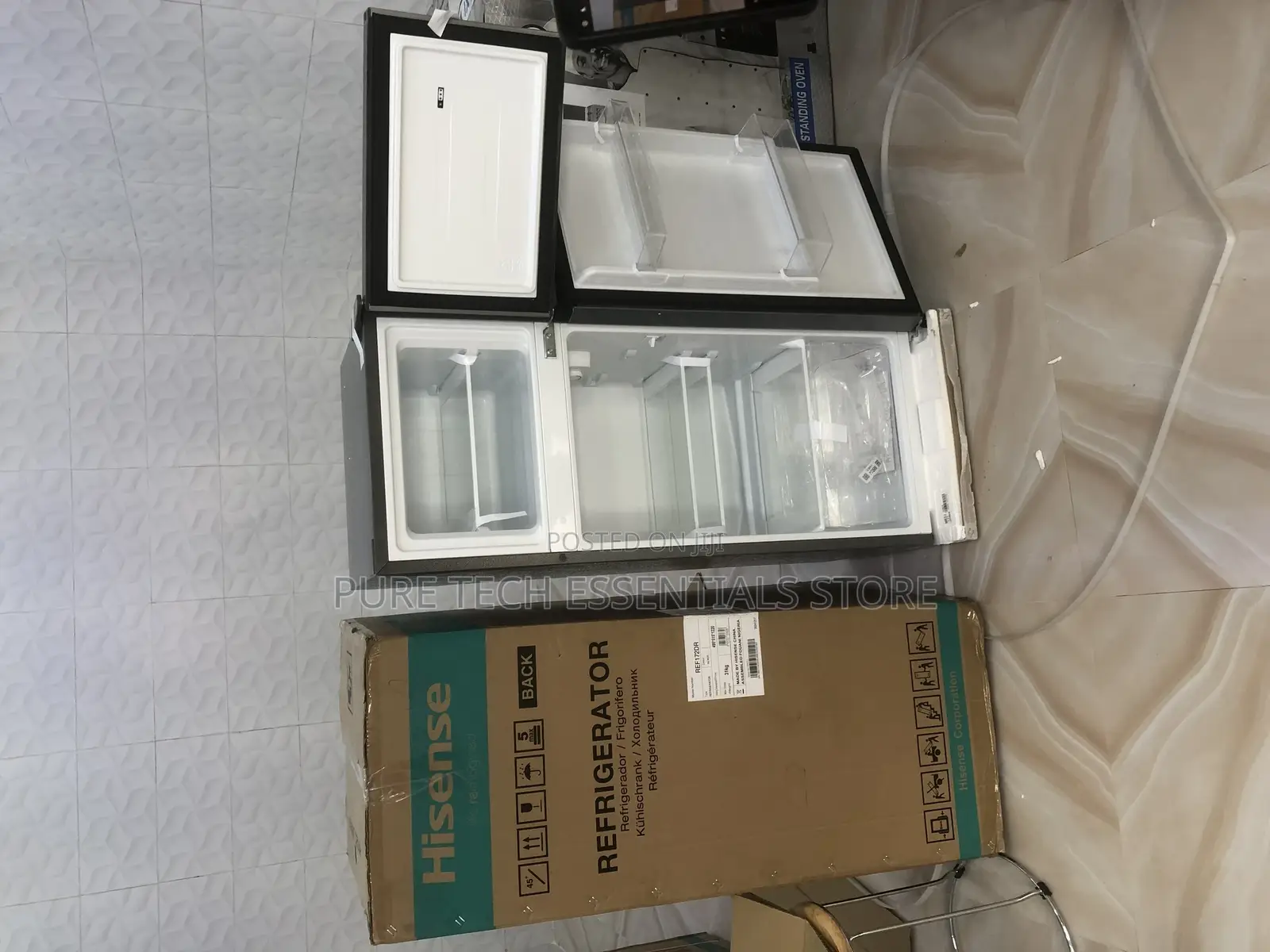 New Hisense 124liters Double Door Refrigerator Top Freezer