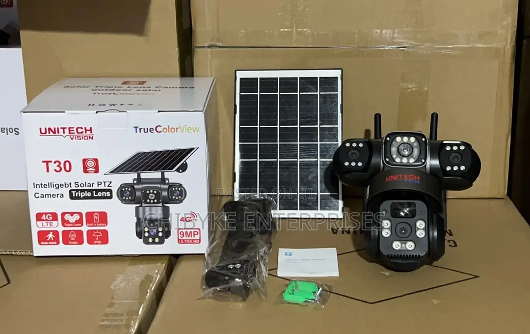 9mp Hd Intelligent Solar PTZ Camera, Triple Lens