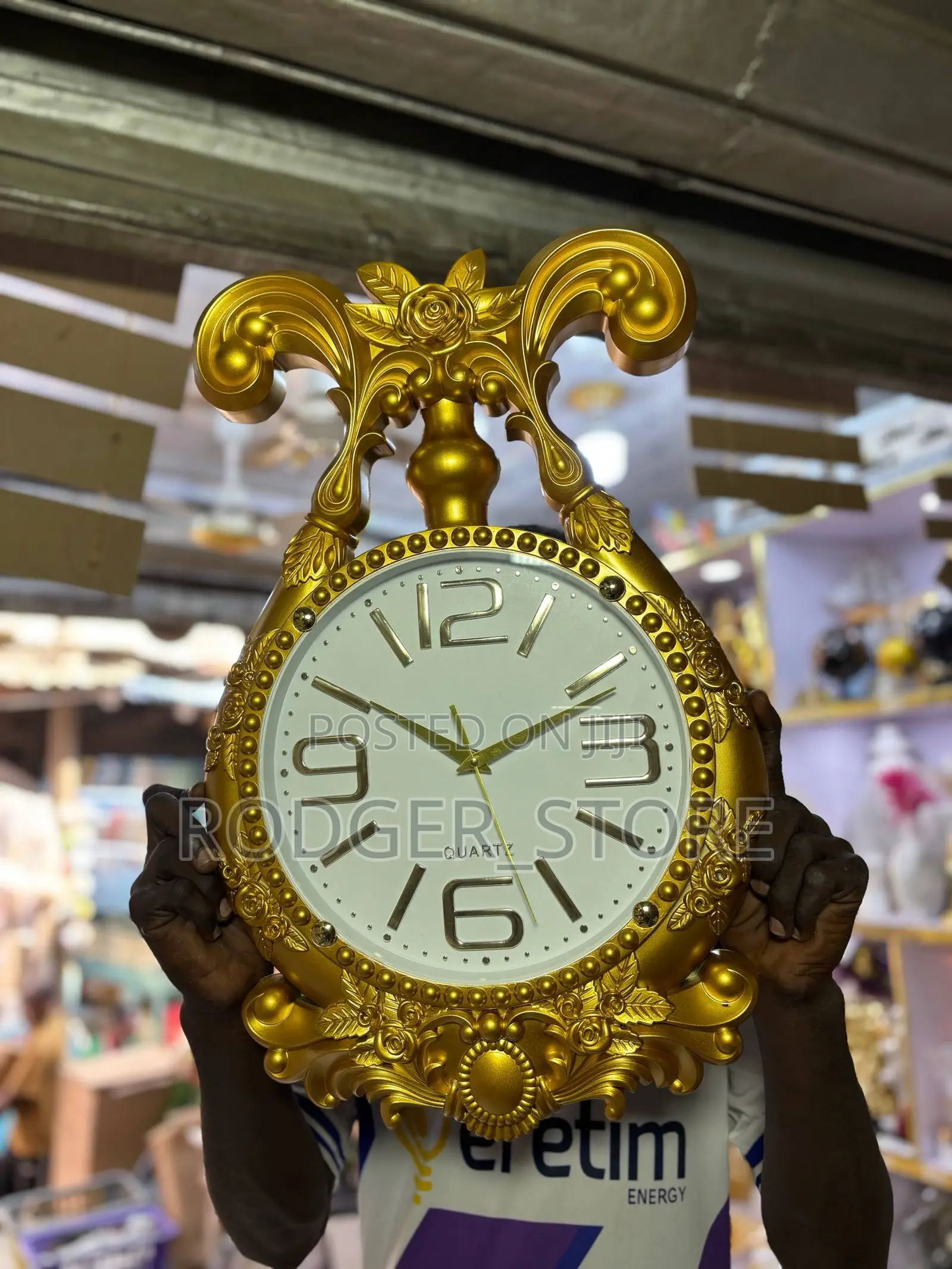 Tusk Wall Clock- Gold . A Statement Wall Clock.
