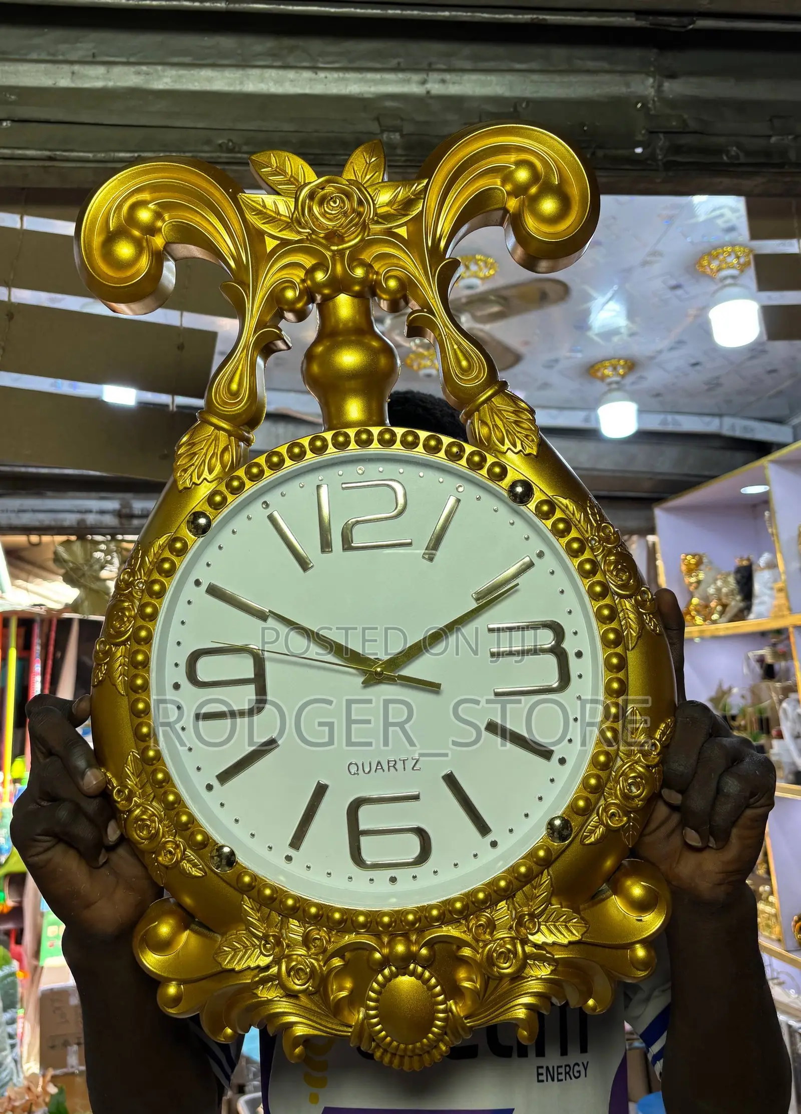 Tusk Wall Clock- Gold . A Statement Wall Clock.