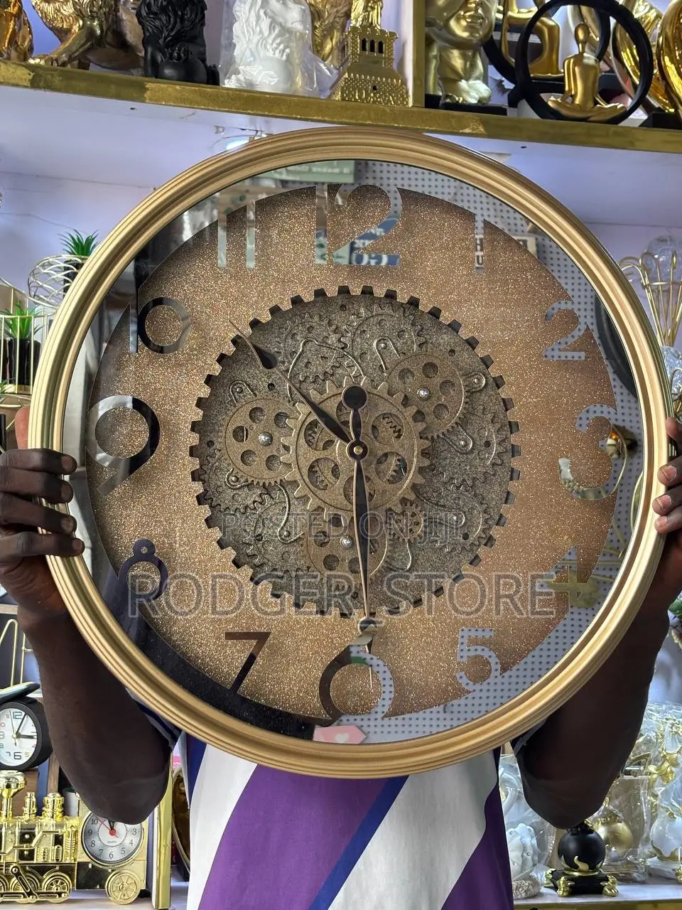 Glitter Clock With Rotor Gears . A High End Wall Clock .