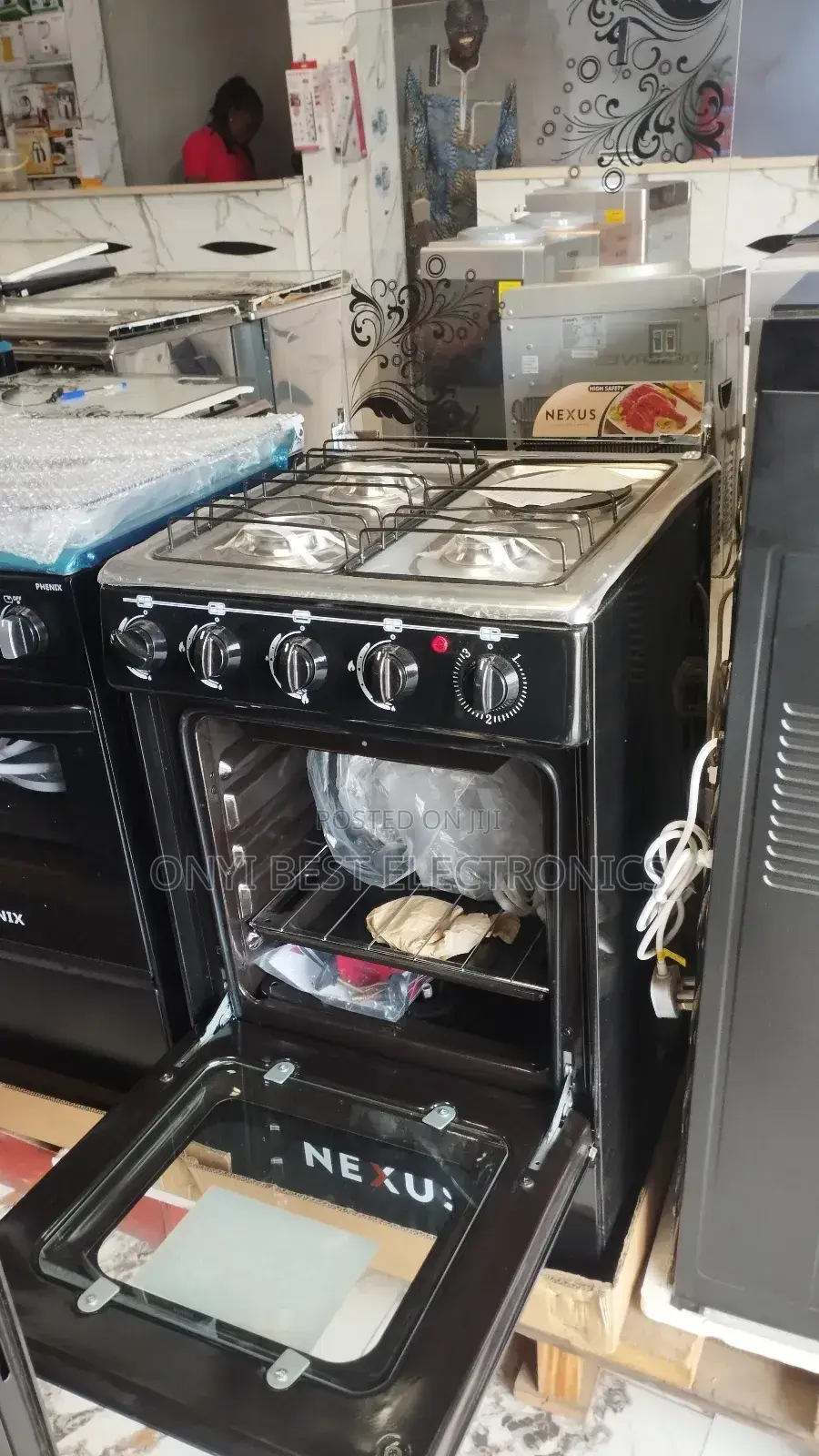 Nexus 3gas 1electric Cooker Black GCCR-Nx-5055b