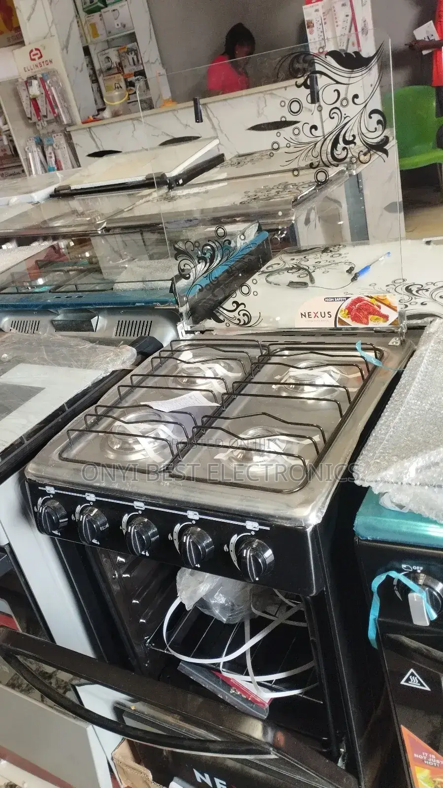 Nexus Gas Cooker 50x50 4 Gas Burner Black GCCR-Nx
